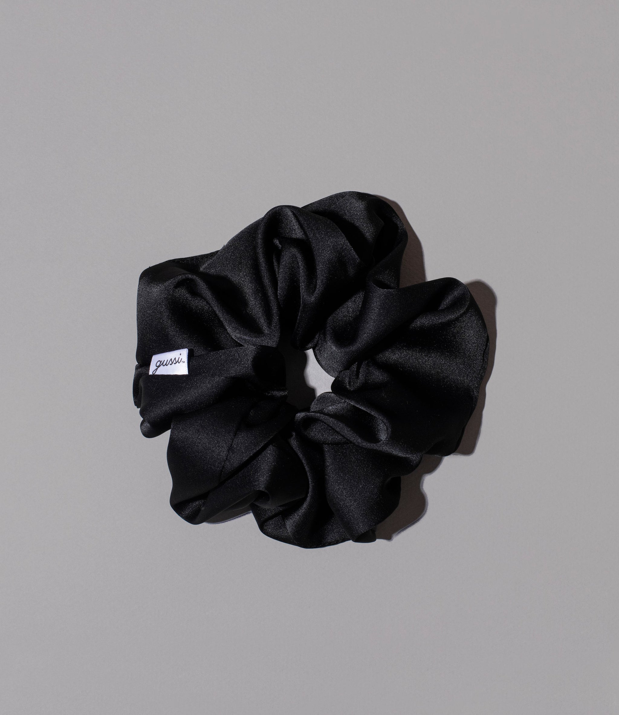 Black Satin Scrunchies - Top It Off Satin Scrunchies | Gussi